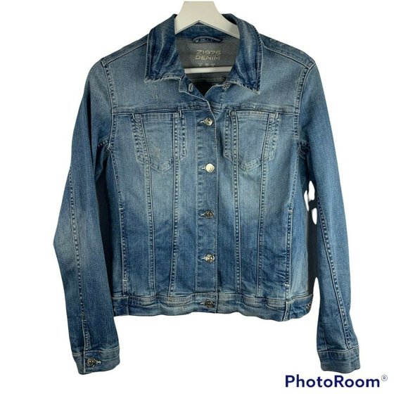Zara Jackets & Blazers - Zara Basic Denim Stretch Blue Jean Jacket Long Sleeve Button Front  Women’s Sz M